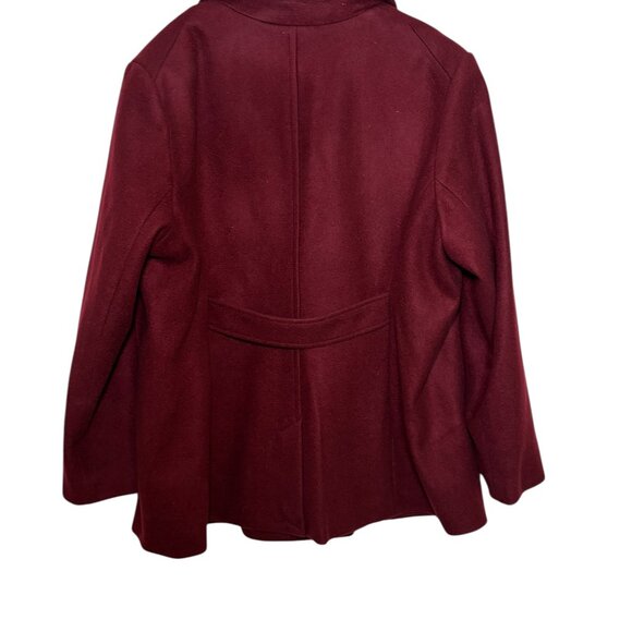 Old Navy Soft Brushed Peacoat Red Burgundy 2X Plus Double Breasted Coat - Picture 2 of 6